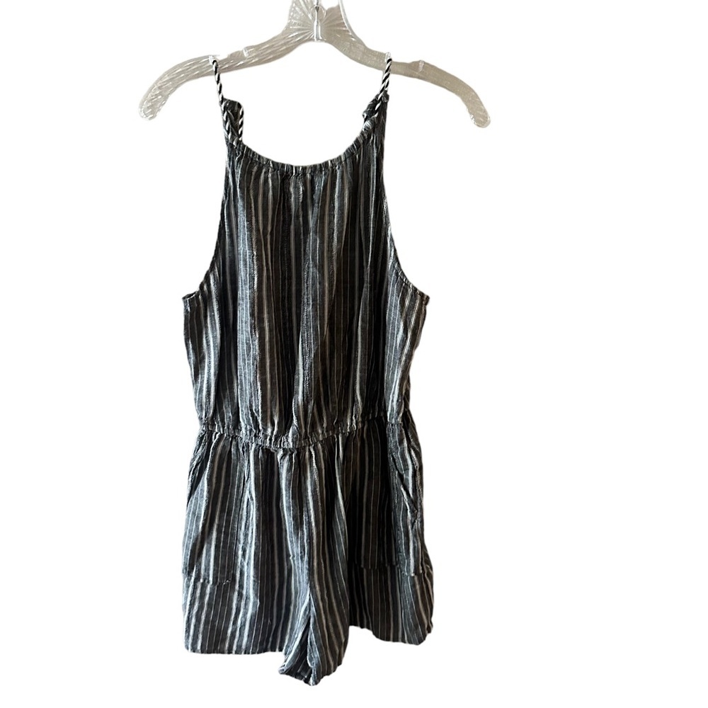 Old Navy Striped Romper Linen Blend Size Medium